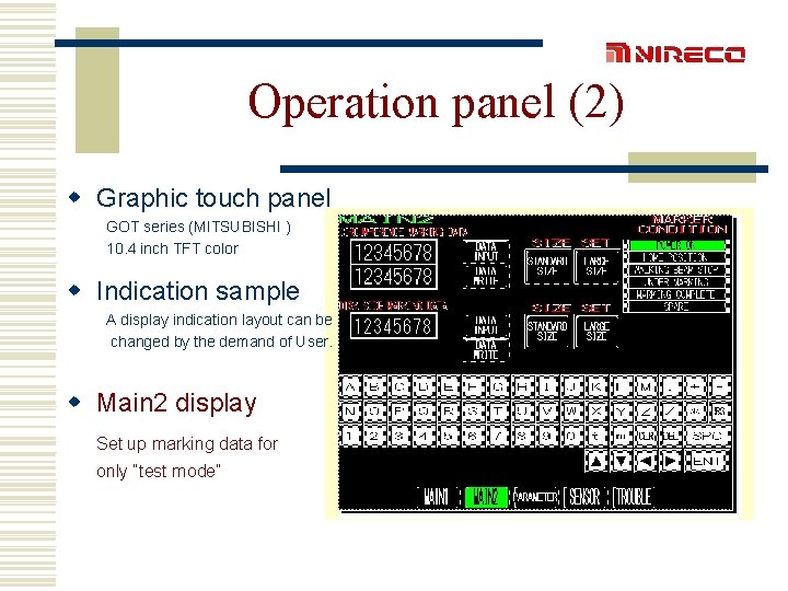 Operation panel (2) w Graphic touch panel GOT series (MITSUBISHI ) 10. 4 inch