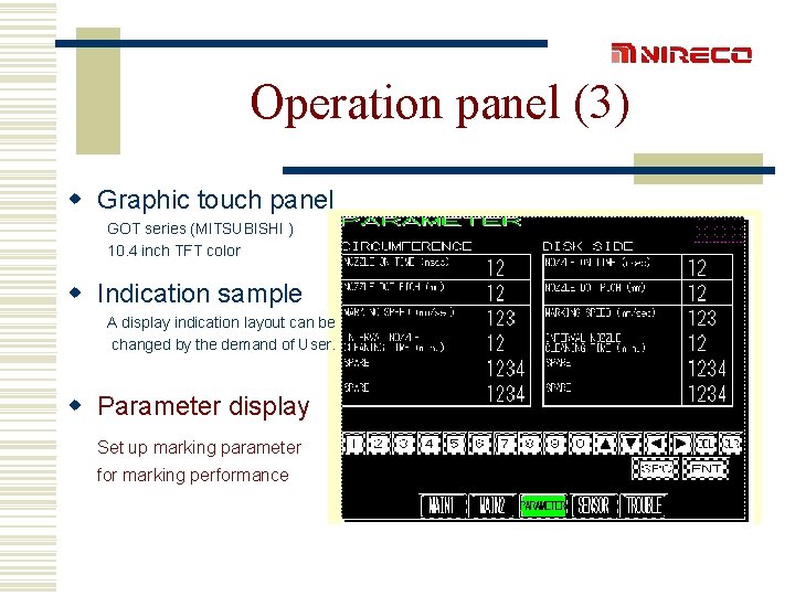 Operation panel (3) w Graphic touch panel GOT series (MITSUBISHI ) 10. 4 inch