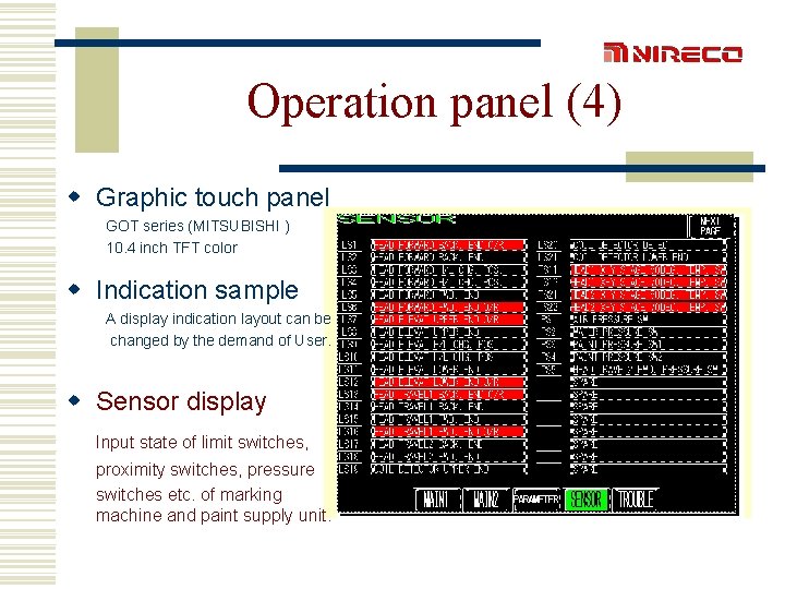 Operation panel (4) w Graphic touch panel GOT series (MITSUBISHI ) 10. 4 inch