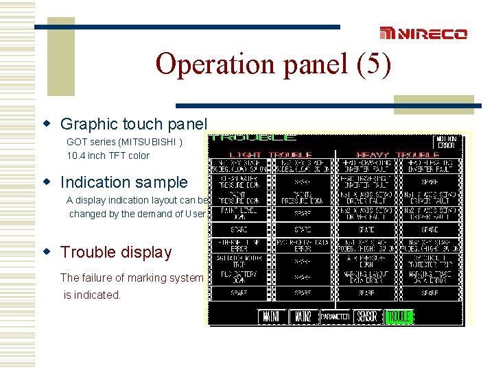 Operation panel (5) w Graphic touch panel GOT series (MITSUBISHI ) 10. 4 inch