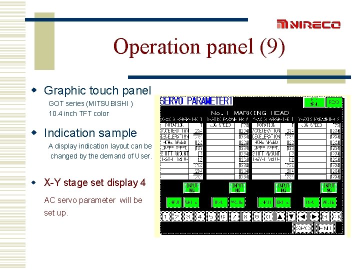 Operation panel (9) w Graphic touch panel GOT series (MITSUBISHI ) 10. 4 inch