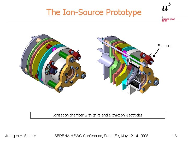 The Ion-Source Prototype Filament Ionization chamber with grids and extraction electrodes Juergen A. Scheer