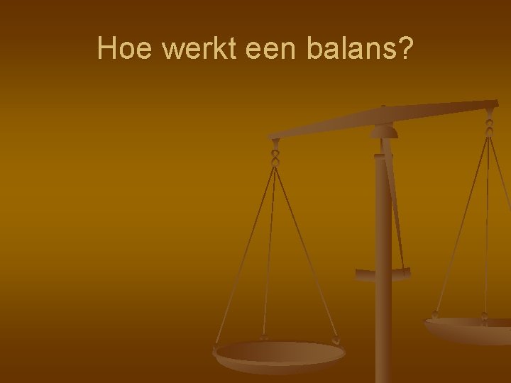 Hoe werkt een balans? 