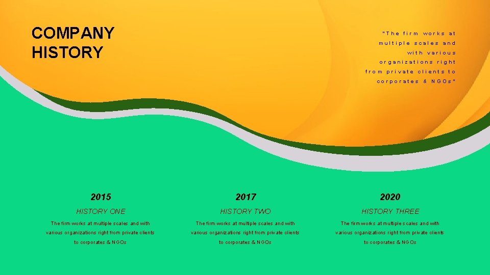 COMPANY HISTORY “The firm works at multiple scales and with various organizations right from COMPANY HISTORY “The firm works at multiple scales and with various organizations right from