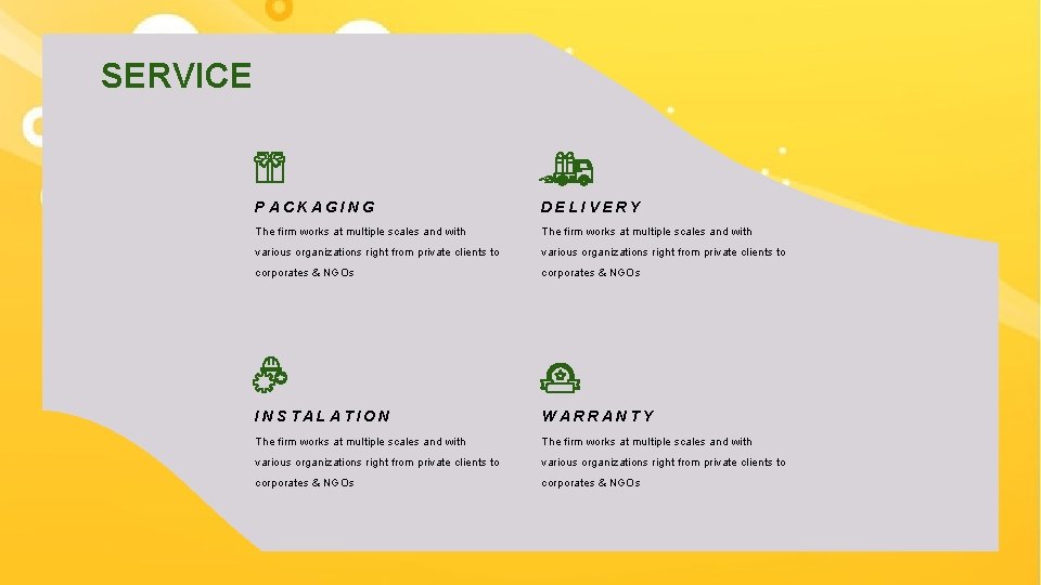SERVICE PACKAGING DELIVERY The firm works at multiple scales and with various organizations right SERVICE PACKAGING DELIVERY The firm works at multiple scales and with various organizations right