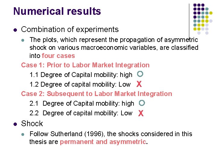 Numerical results l Combination of experiments The plots, which represent the propagation of asymmetric