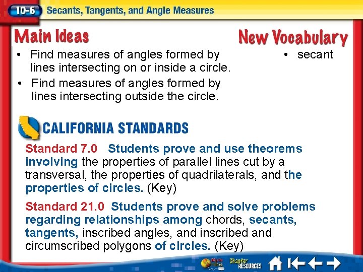  • Find measures of angles formed by lines intersecting on or inside a