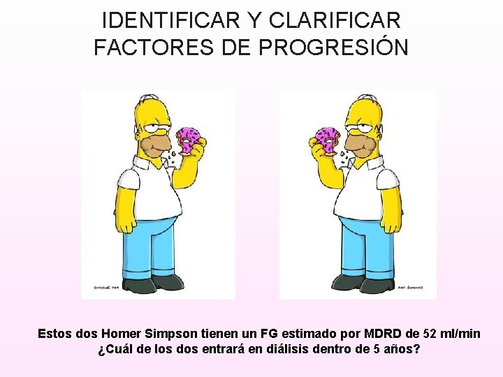 IDENTIFICAR Y CLARIFICAR FACTORES DE PROGRESIÓN Estos dos Homer Simpson tienen un FG estimado