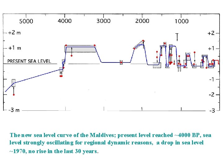 The new sea level curve of the Maldives; present level reached ~4000 BP, sea