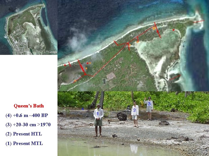 Queen’s Bath (4) +0. 6 m ~400 BP (3) +20 -30 cm >1970 (2)