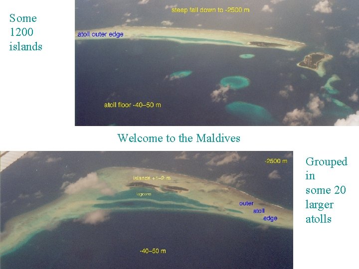 Some 1200 islands Welcome to the Maldives Grouped in some 20 larger atolls 