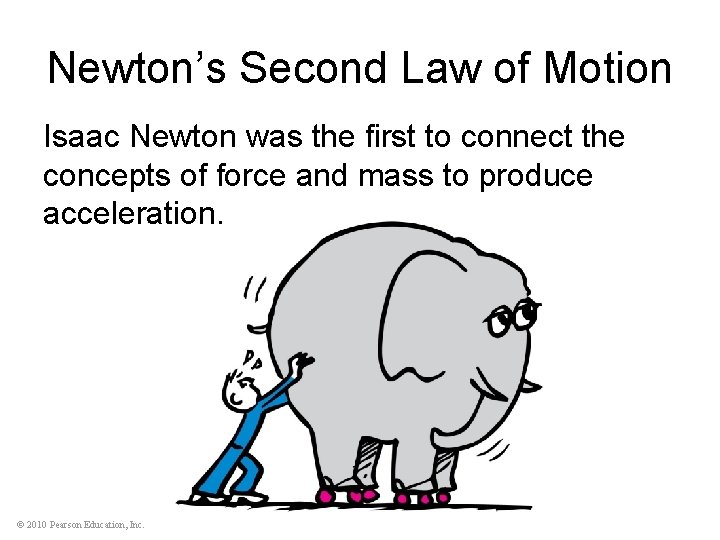Newton’s Second Law of Motion Isaac Newton was the first to connect the concepts