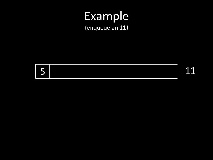 Example (enqueue an 11) 5 11 