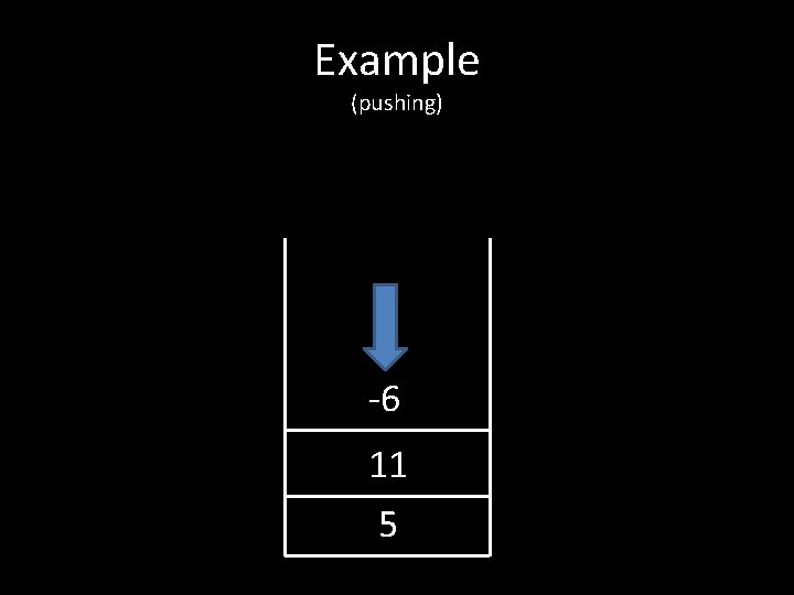 Example (pushing) -6 11 5 