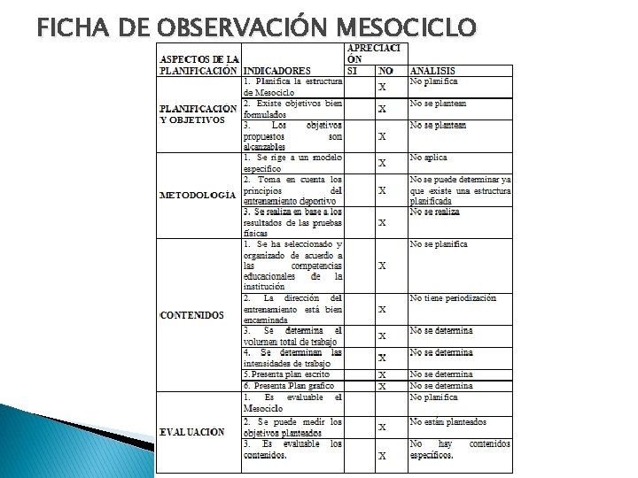 FICHA DE OBSERVACIÓN MESOCICLO 