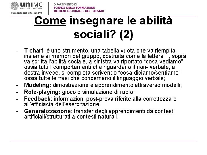 Come insegnare le abilità sociali? (2) - T chart: è uno strumento, una tabella