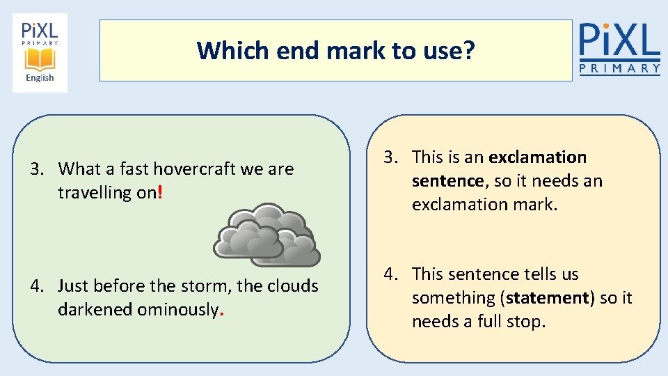 Which end mark to use? 3. What a fast hovercraft we are travelling on!