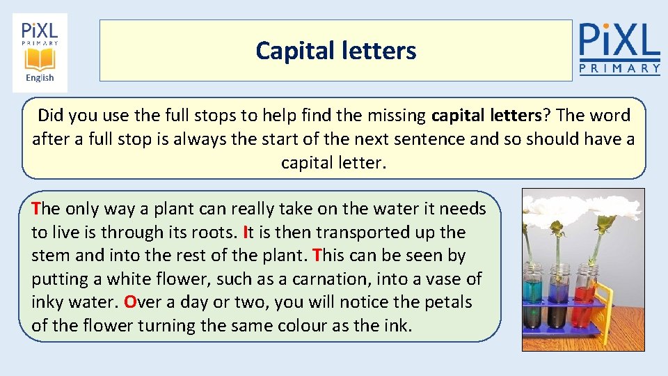 Capital letters Did you use the full stops to help find the missing capital