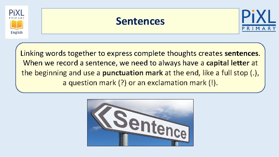 Sentences Linking words together to express complete thoughts creates sentences. When we record a