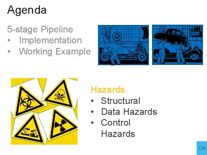 Agenda 5 -stage Pipeline • Implementation • Working Example Hazards • Structural • Data