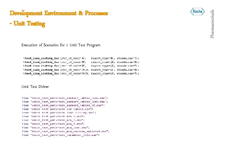 Execution of Scenarios for 1 Unit Test Program Unit Test Driver Pharmaceuticals Development Environment