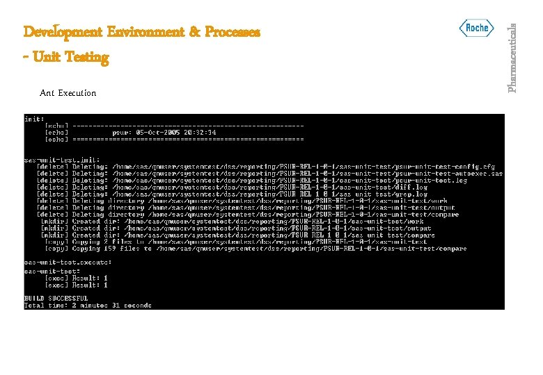 Ant Execution Pharmaceuticals Development Environment & Processes - Unit Testing 