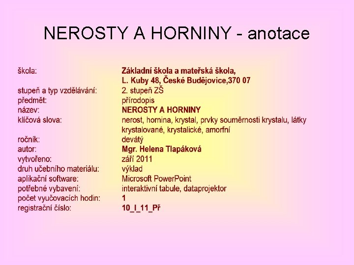 NEROSTY A HORNINY - anotace 