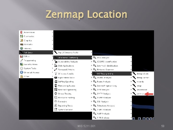 Zenmap Location MIS 5211. 001 59 