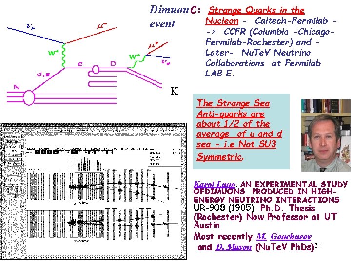 Dimuon C: event K Strange Quarks in the Nucleon - Caltech-Fermilab -> CCFR (Columbia Dimuon C: event K Strange Quarks in the Nucleon - Caltech-Fermilab -> CCFR (Columbia