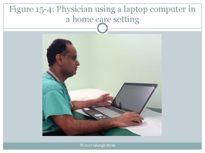 Figure 15 -4: Physician using a laptop computer in a home care setting ©
