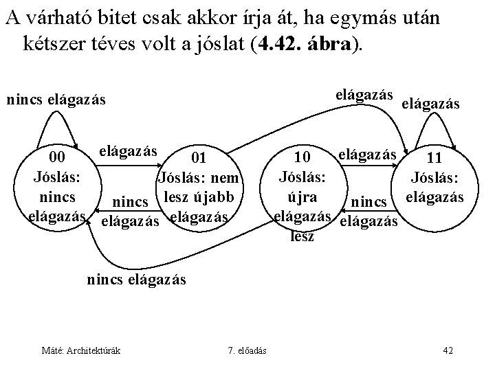 A várható bitet csak akkor írja át, ha egymás után kétszer téves volt a