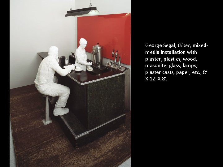 George Segal, Diner, mixedmedia installation with plaster, plastics, wood, masonite, glass, lamps, plaster casts,