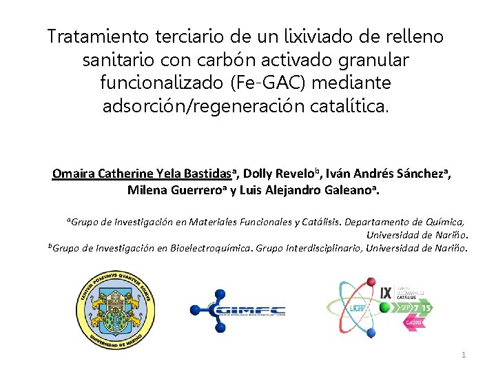 Tratamiento terciario de un lixiviado de relleno sanitario con carbón activado granular funcionalizado (Fe-GAC)