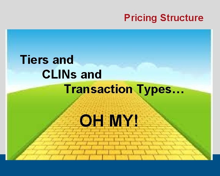 Pricing Structure Tiers and CLINs and Transaction Types… OH MY! 