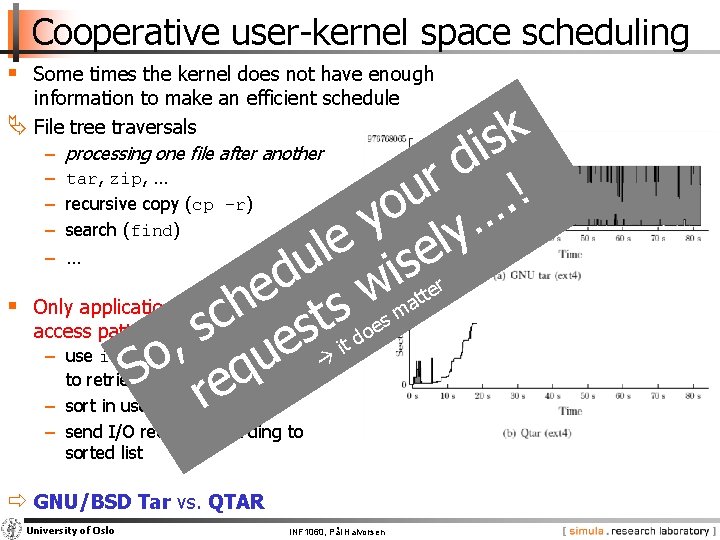 Cooperative user-kernel space scheduling § Some times the kernel does not have enough information