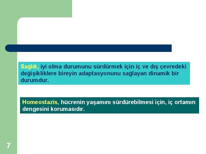 Sağlık, iyi olma durumunu sürdürmek için iç ve dış çevredeki değişikliklere bireyin adaptasyonunu sağlayan Sağlık, iyi olma durumunu sürdürmek için iç ve dış çevredeki değişikliklere bireyin adaptasyonunu sağlayan