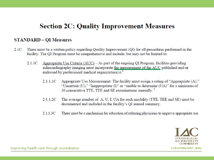 Improving health care through accreditation 