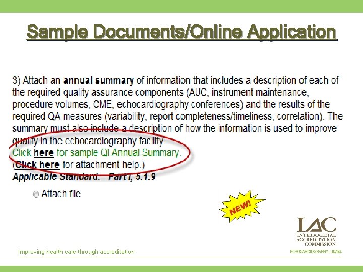 Sample Documents/Online Application Improving health care through accreditation 