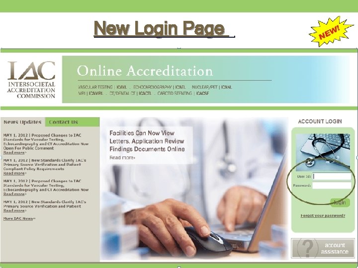 New Login Page Improving health care through accreditation Login Page 