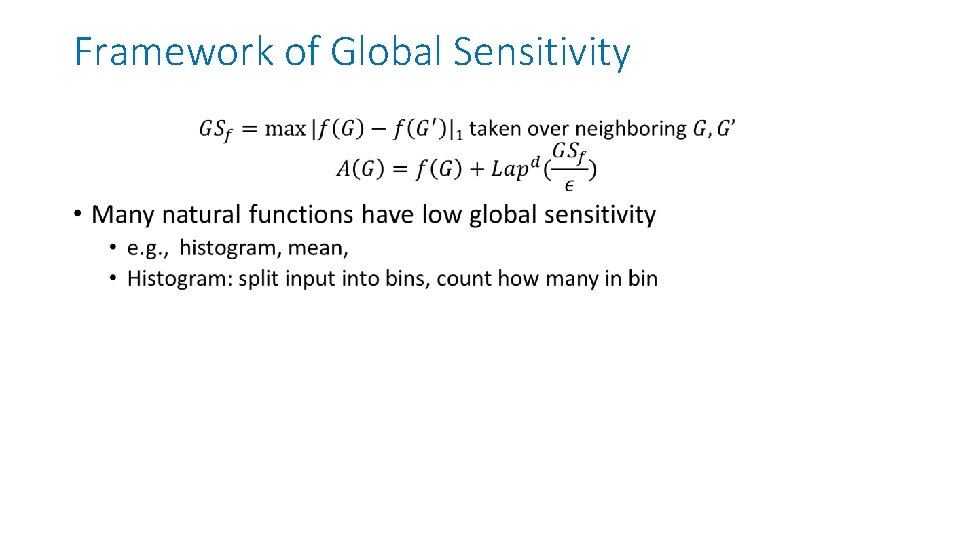 Framework of Global Sensitivity • 