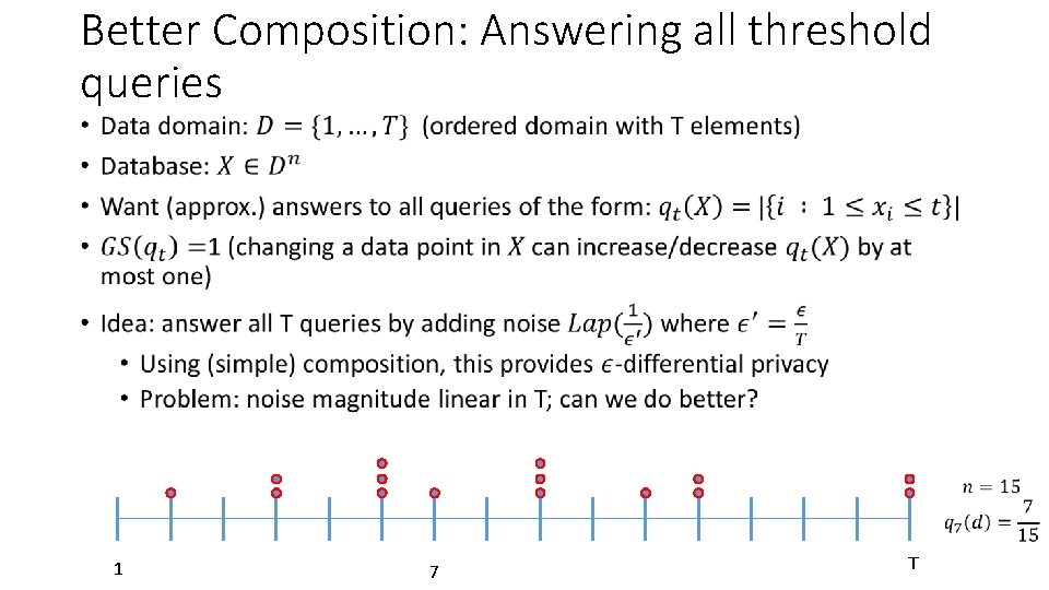 Better Composition: Answering all threshold queries • 1 7 T 