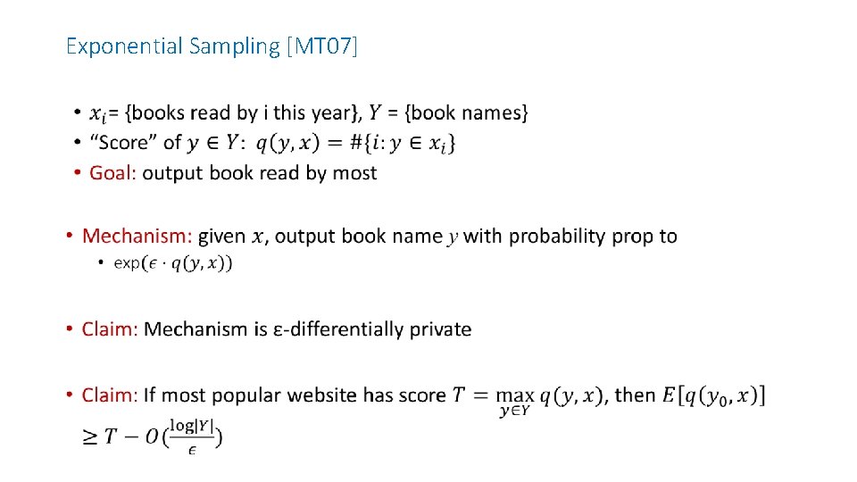 Exponential Sampling [MT 07] • 