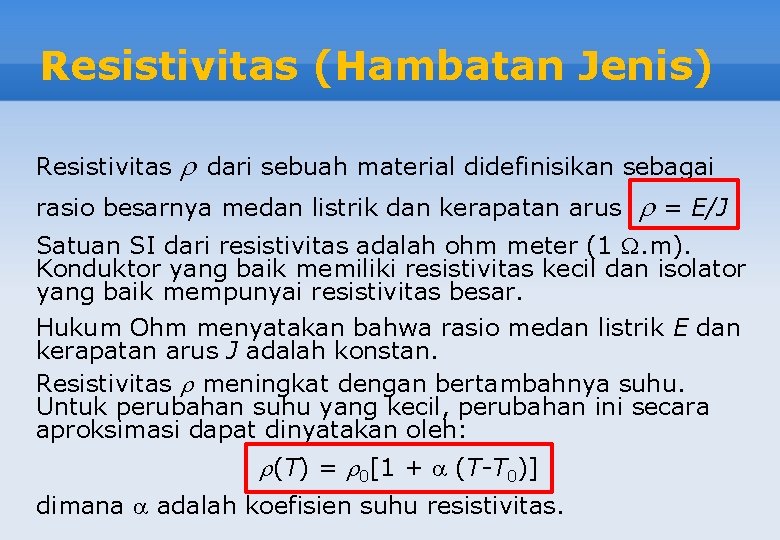 Arus Hambatan Dan Tegangan Gerak Listrik Pte 1207