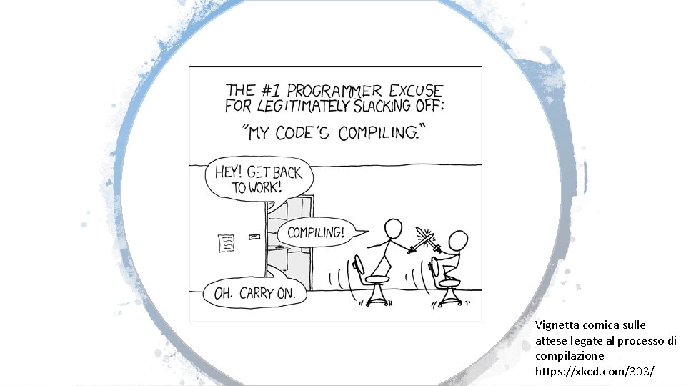 Vignetta comica sulle attese legate al processo di compilazione https: //xkcd. com/303/ 