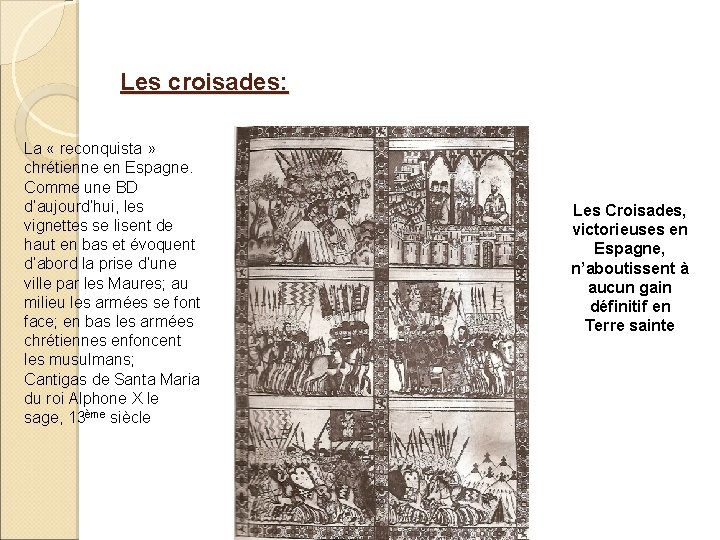 Les croisades: La « reconquista » chrétienne en Espagne. Comme une BD d’aujourd’hui, les