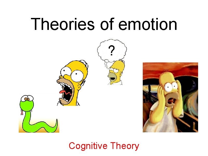 Theories of emotion Cognitive Theory 