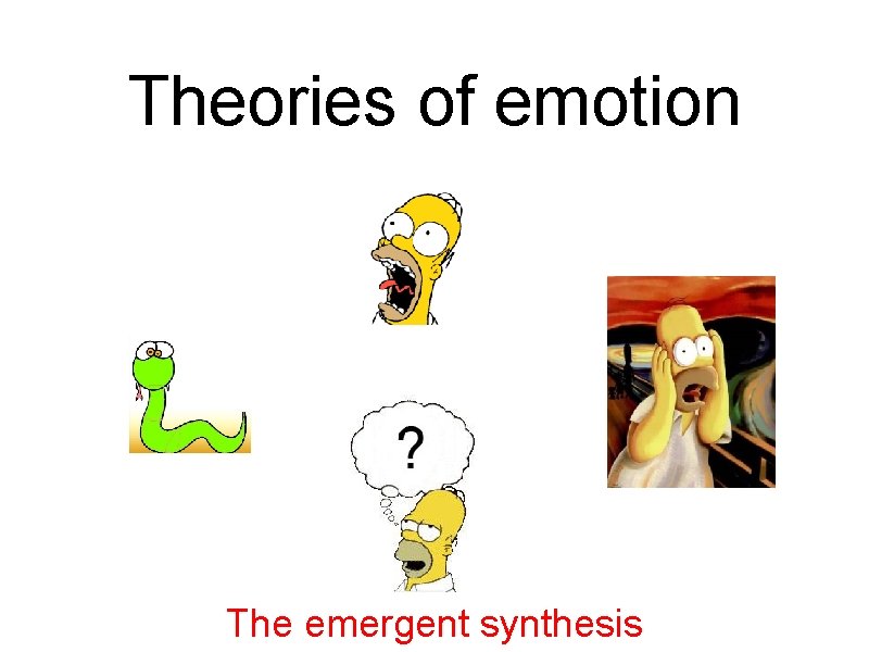 Theories of emotion The emergent synthesis 