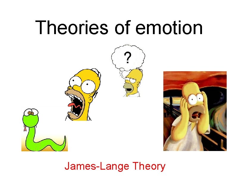 Theories of emotion James-Lange Theory 