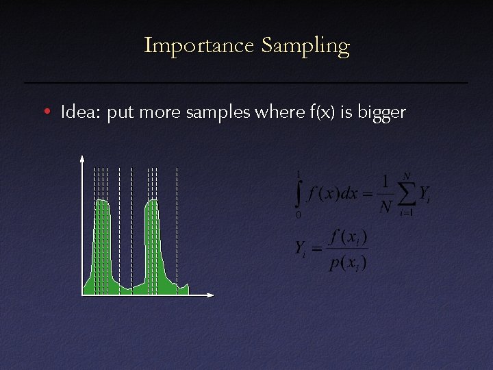 Importance Sampling • Idea: put more samples where f(x) is bigger 