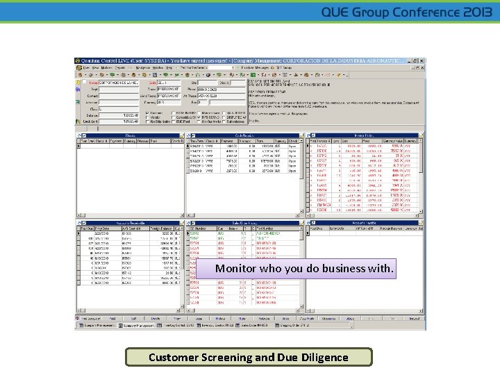 Monitor who you do business with. Customer Screening and Due Diligence 